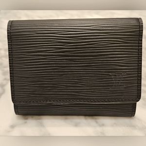 Louis Vuitton black epi leather card holder